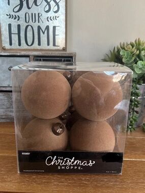 New Hobby Lobby Viral Flocked Ornaments Dupes Light Brown Tan